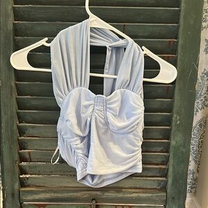 SHEIN Light Blue Halter Top